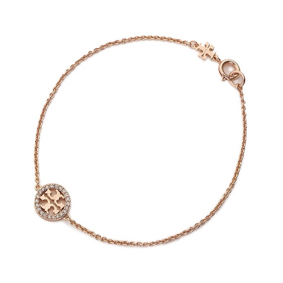 Tory Burch Rose Gold Miller Pavé Chain Bracelet - Picture 3 of 6